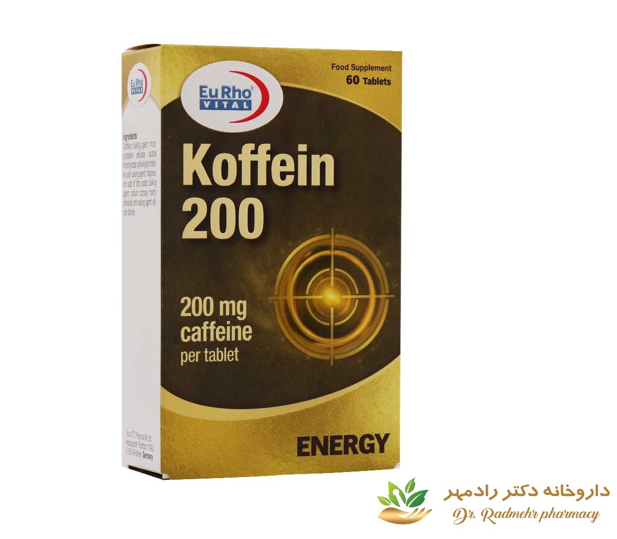 قرص کافئین 200 یوروویتال 60 عدد